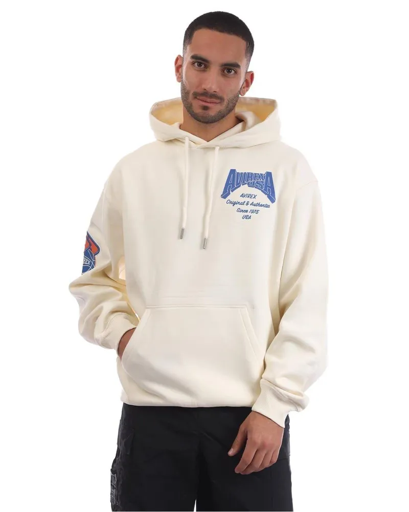 Avirex Oakland" Kapuzenpullover für Herren, leger (Ecru Ecru