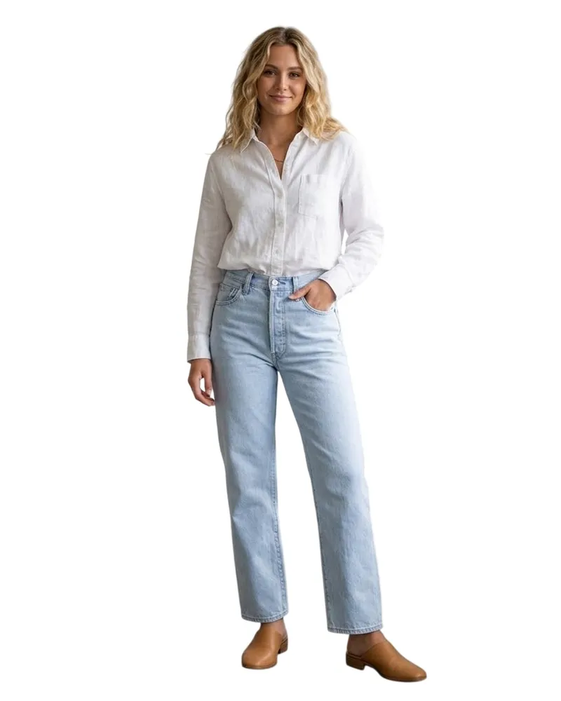Levi's Ribcage" Jeans für Damen Hellblau