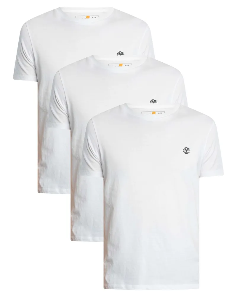 Timberland 3Er-Pack Schmale Dunstan River-T-Shirts, Weiß Weiß