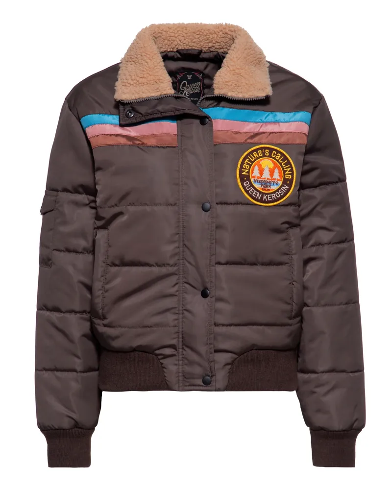 Queen Kerosin Damen Winterjacke Nature's Calling Braun
