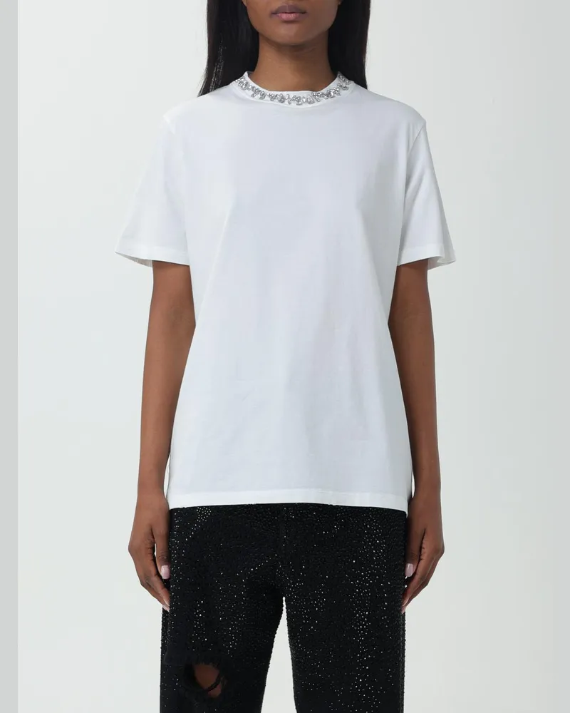 Golden Goose Kristallverzierte Hals-T-Shirt Weiß