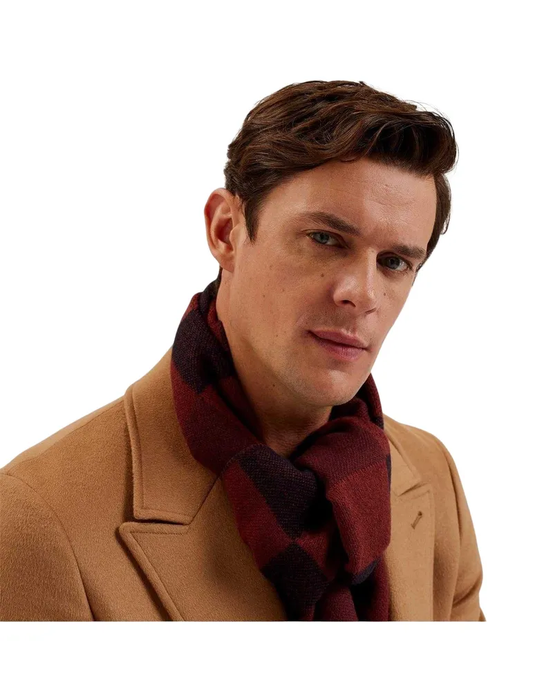 Ted Baker Schal, Fransen, Acryl (Ochsenblutrot Rot