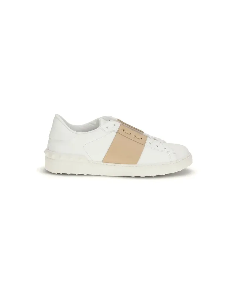 Valentino Garavani Weiße Kalbsleder Bos Taurus Low-Top Sneaker Weiß