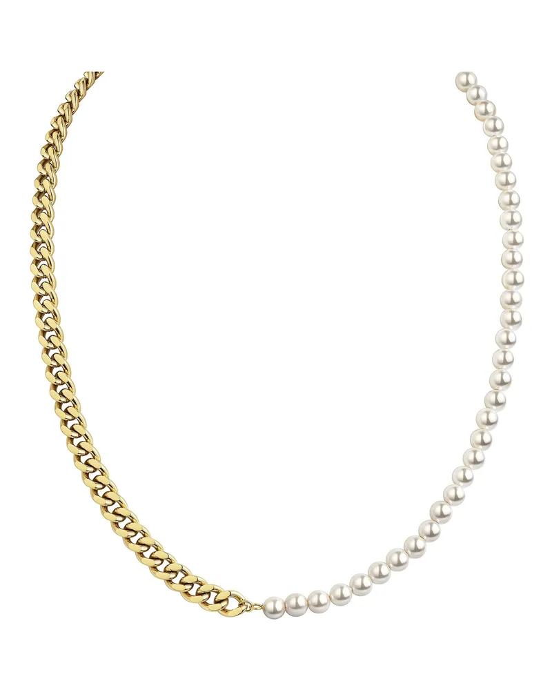 ZEEme Edelstahl-Collier aus Edelstahl/PVD mit Perlen - Gold Gold