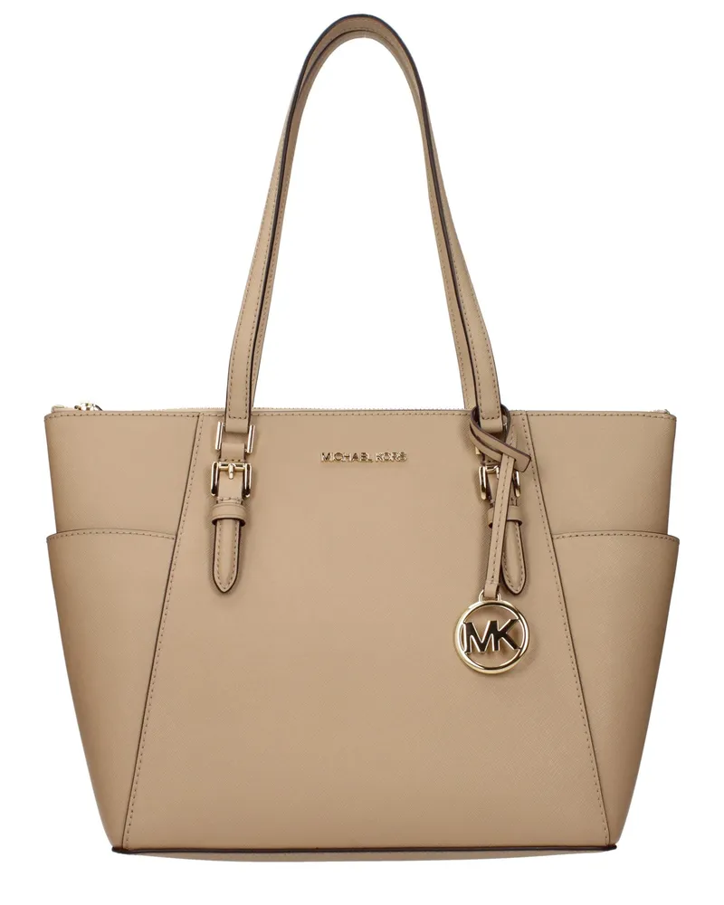 Michael Kors Beiger Leder-Schultertasche Beige