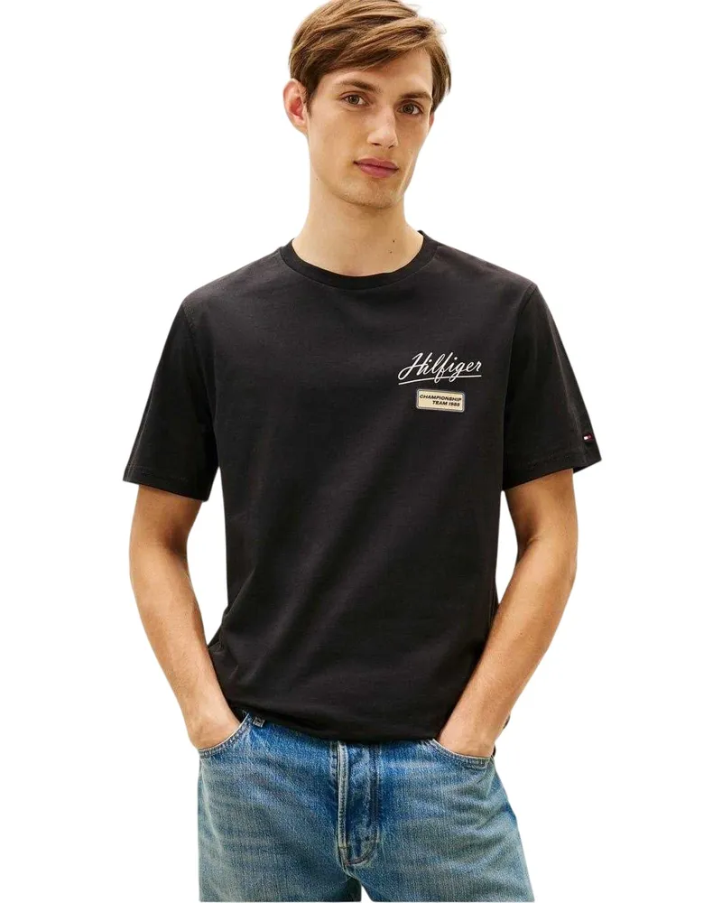 Tommy Hilfiger Modern" T-Shirt für Herren, Rundhalsausschnitt (Schwarz Schwarz