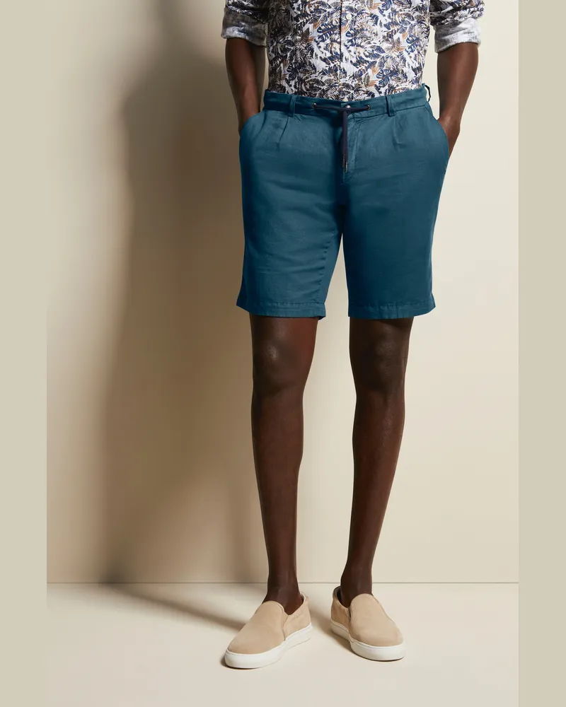 Bugatti Herren-Bermuda in Leinen-Mix-Qualität - Marineblau Marineblau