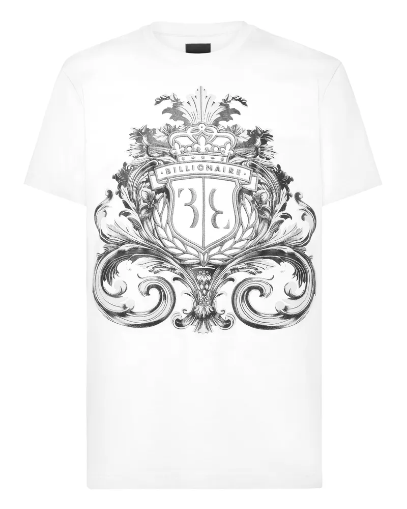 Billionaire T-Shirt Rundhalsausschnitt Ss Crest Barock Weiß