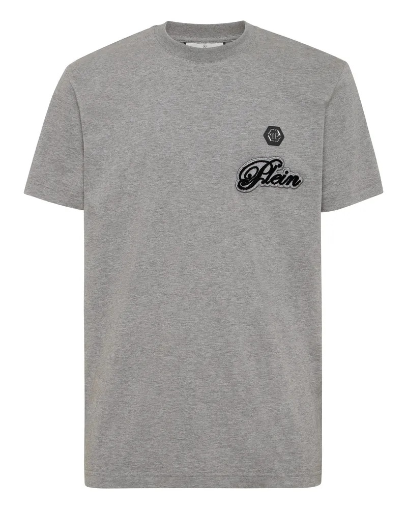 Philipp Plein Kurzarm-Rundhals-T-Shirt Signature Grau