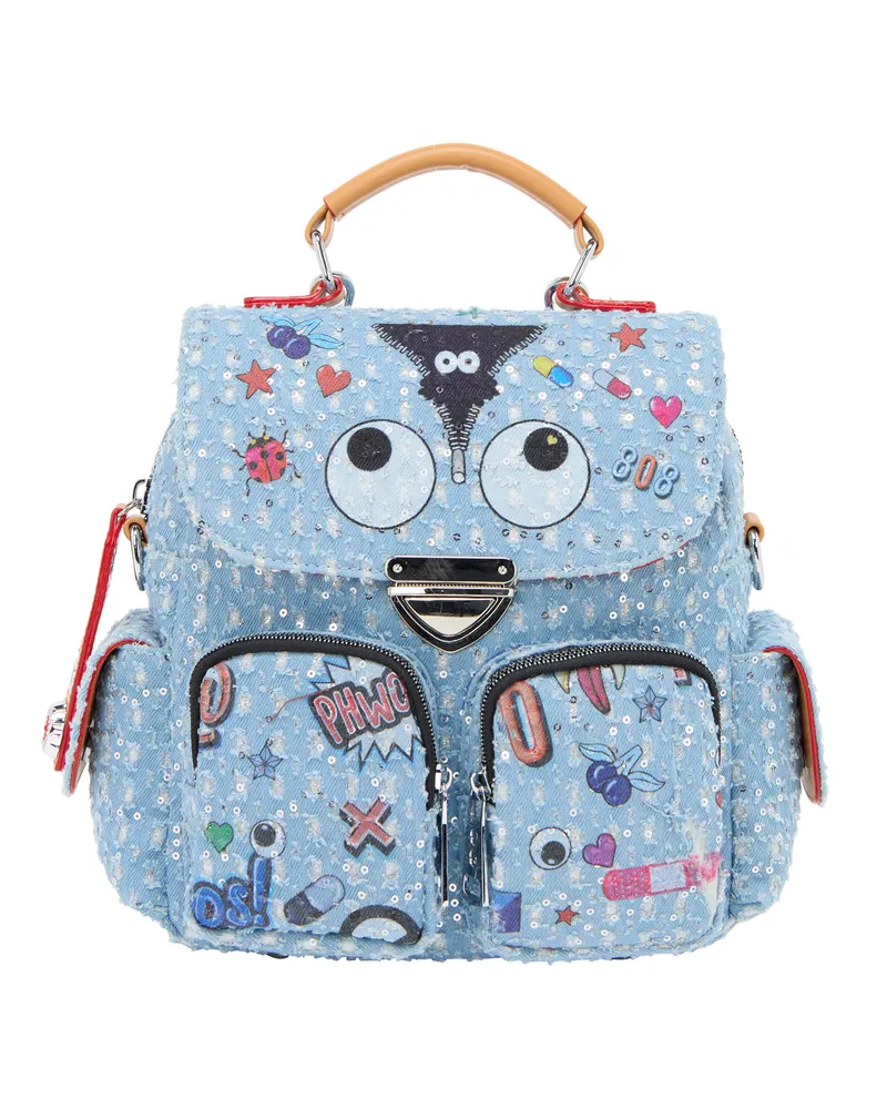 My Mo Klappentasche Klappentasche Frauen blauer Denim Blau