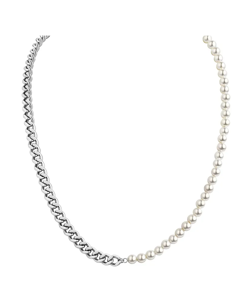 ZEEme Stainless Steel Collier Edelstahl mit Perlen Silber