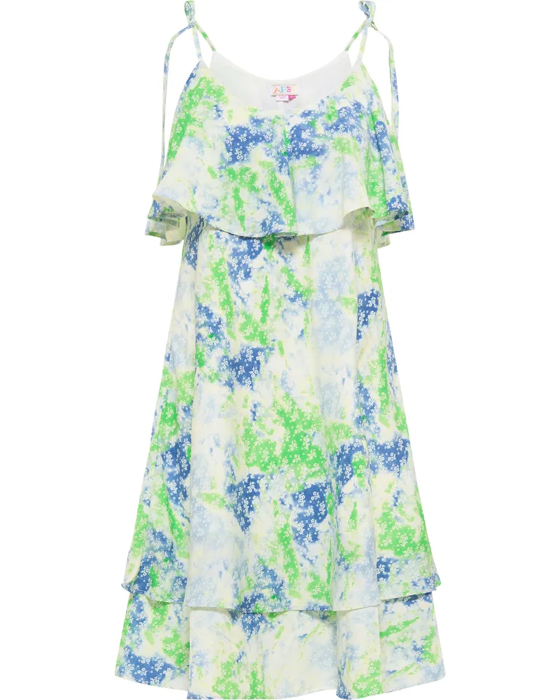 IZIA Midikleid Damen blau/grün Mehrfarbig