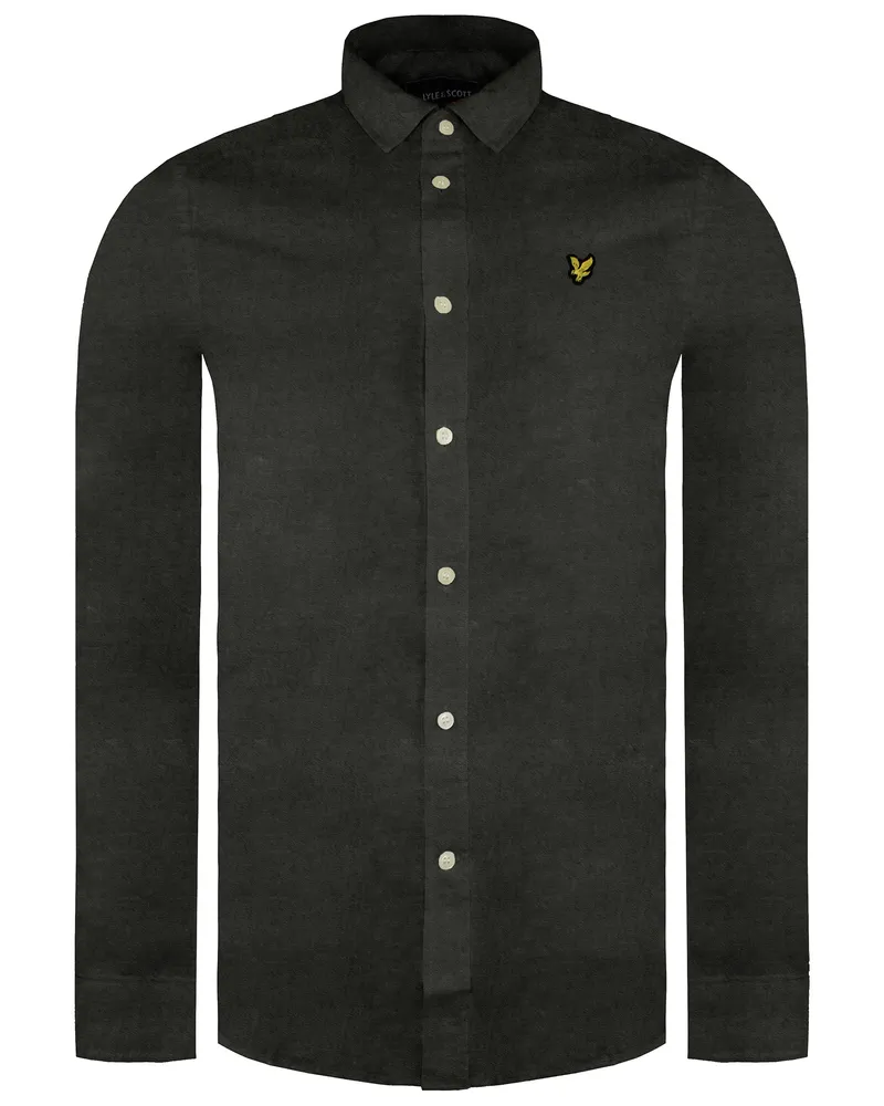 Lyle & Scott Multi Garn gebürstete Herren dunkelgrüne Hemd Dunkelgrün