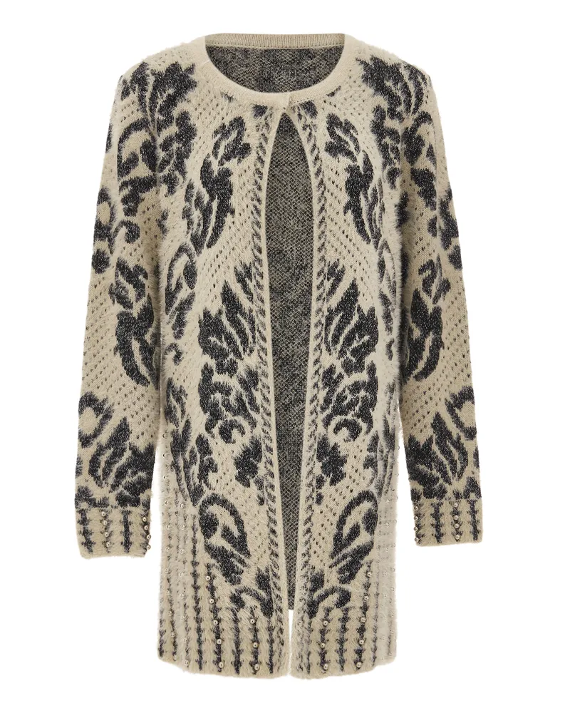FAINA Strickjacke Damen beige/schwarz Beige