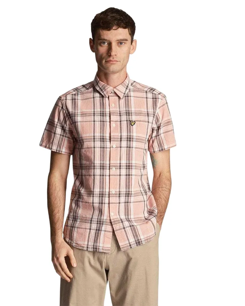 Lyle & Scott Hemd für Herren, kurzärmlig (Pink Rosa