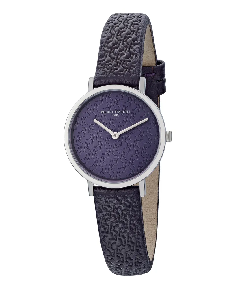 Pierre Cardin Belleville Pc Monogram Violett Damen Armbanduhr CBV.1507 Lila