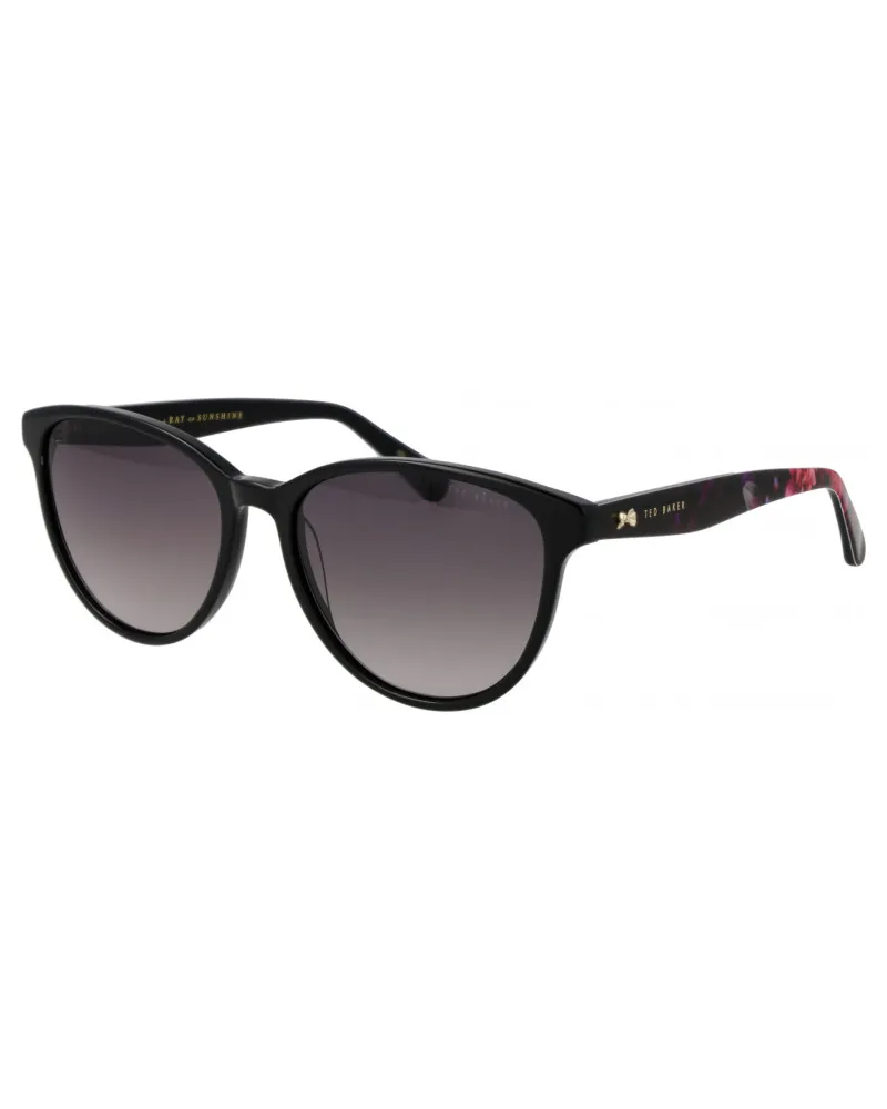 Ted Baker TB1763 Flori 001 glänzend schwarz grau Verlauf Sonnenbrille Schwarz