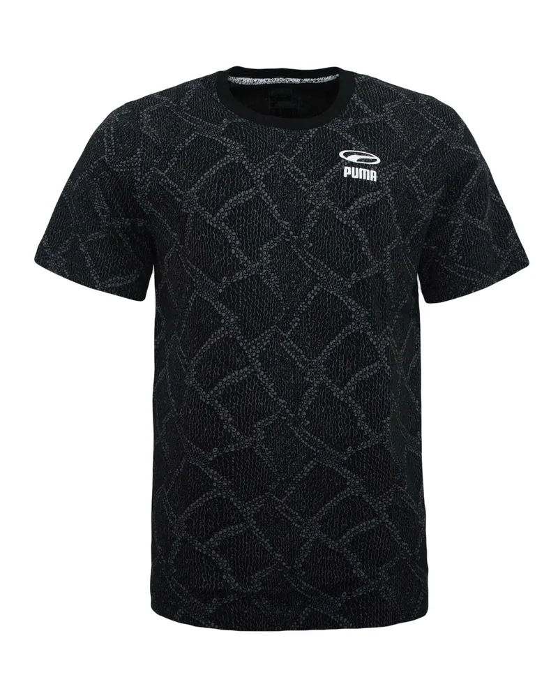 Puma MENS SNAKE PACK AOP TEE Casual T-Shirt Black 579911 01 Schwarz