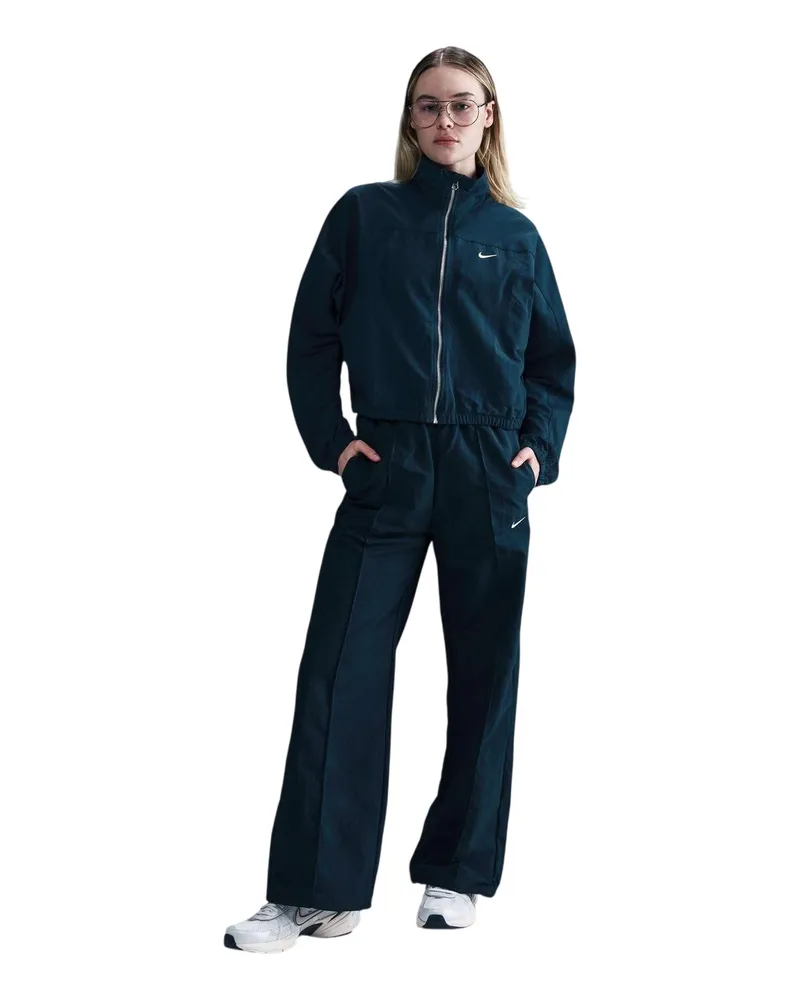 Nike Everything" Trainingsjacke für Damen, gewebter Stoff, Sport (Marine/Weiß Marineblau