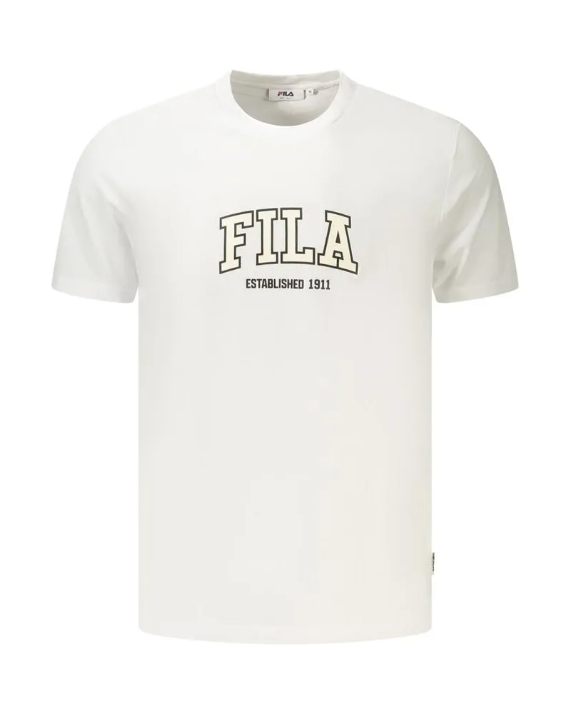 Fila Weißes Baumwoll-T-Shirt für Herren - Weiß Weiß