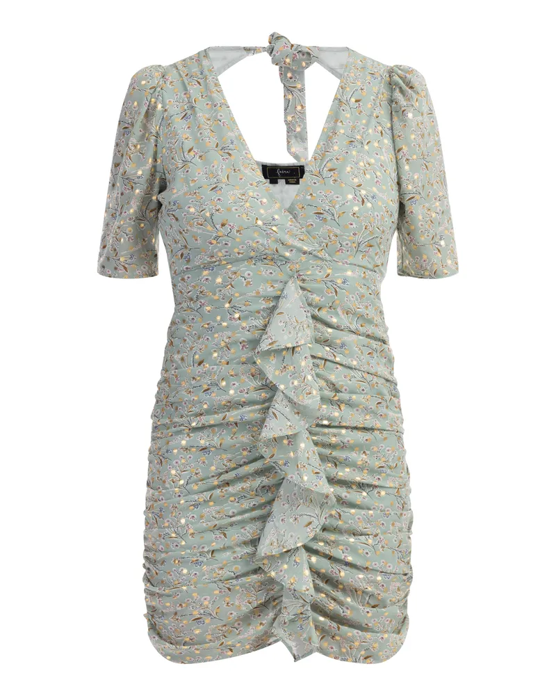 FAINA Drapiertes Kleid Damen Grün Mehrfarbig Hellgrün