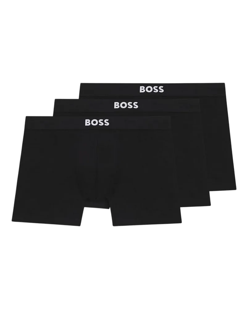 HUGO BOSS Retropants für Herren, Polyester-Baumwollmischgewebe (3er-Pack) (Schwarz Schwarz