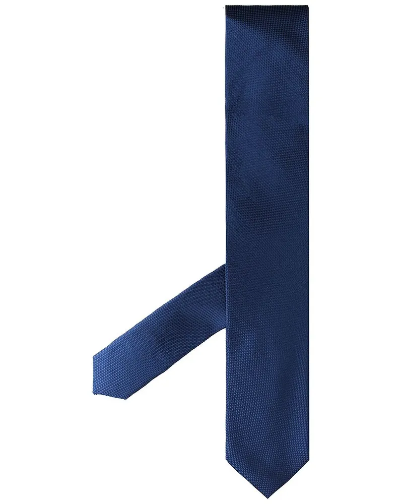 Hackett Satin Twill Solid Herren Blue Krawatten Blau