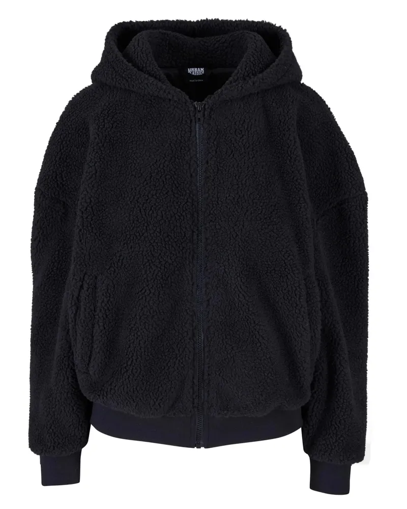 Urban Classics Hoodie mit durchgehendem Reißverschluss für Damen (Schwarz Schwarz