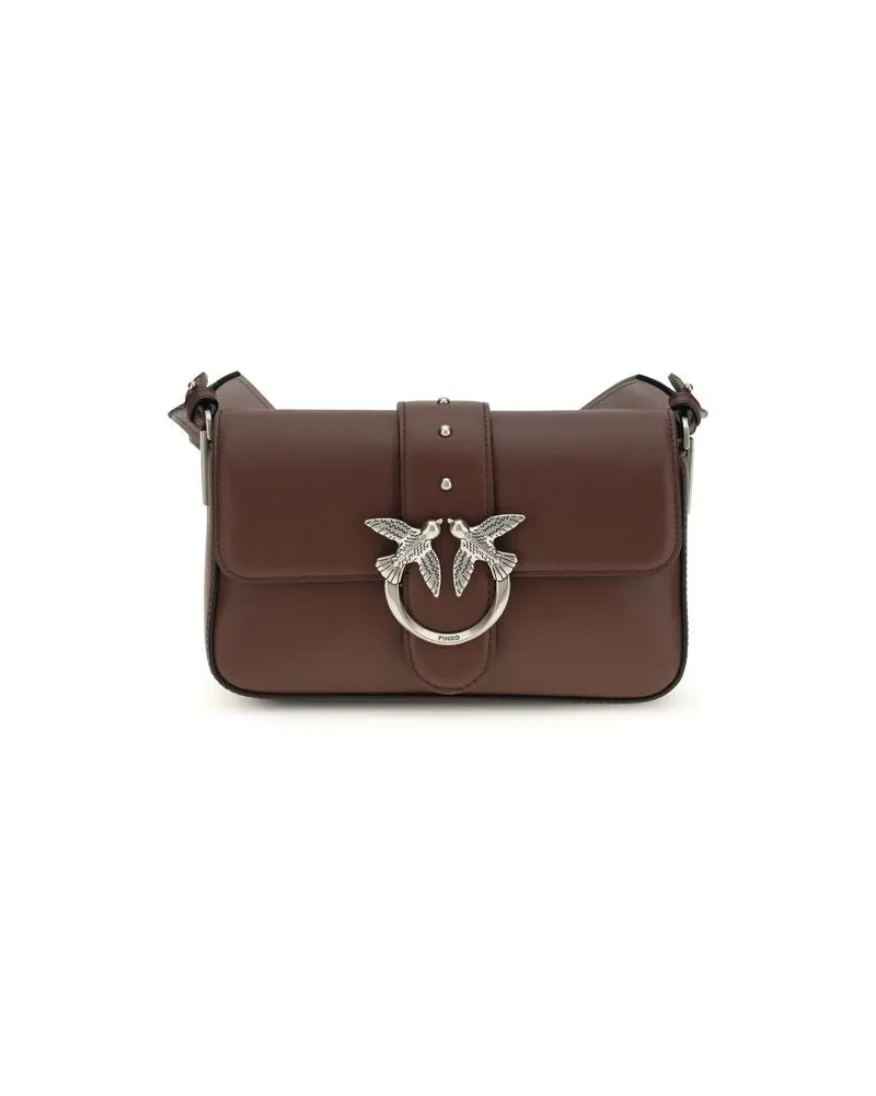 Pinko Schultertasche aus braunem Kalbsleder Bos Taurus Braun