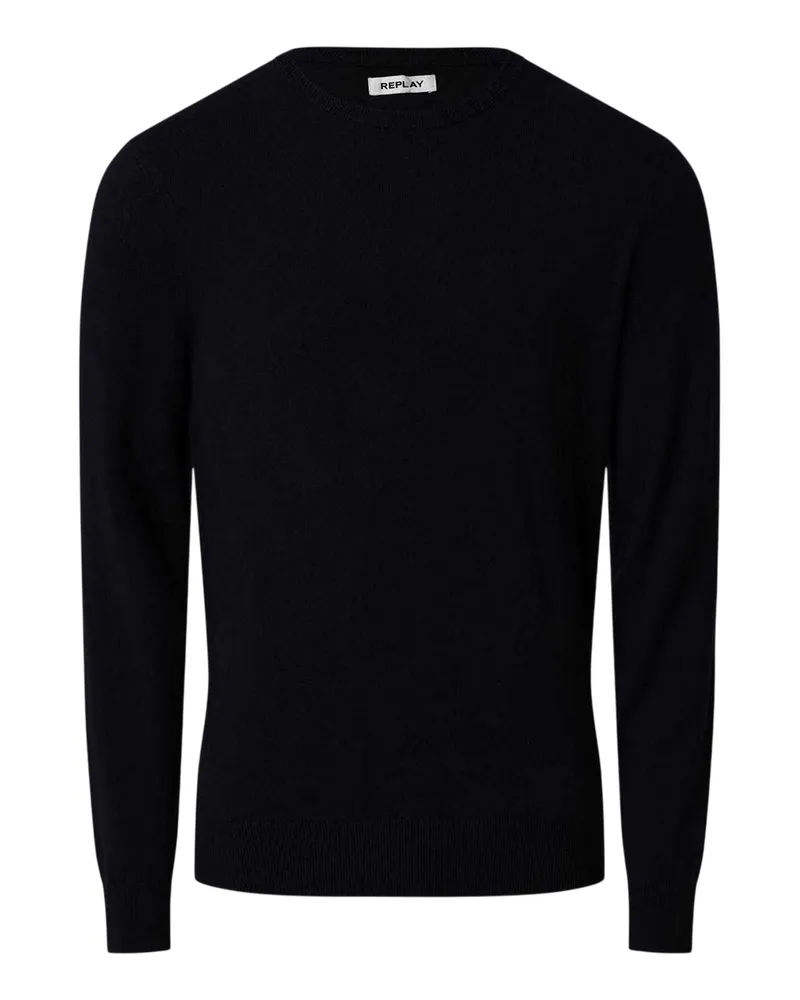 Replay Pullover für Herren, Rundhalsausschnitt, Baumwollmischung (Blau Blau