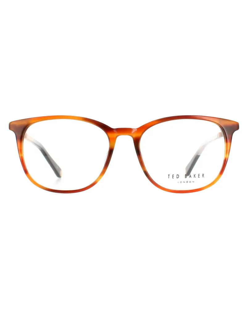 Ted Baker Runde Mens Cognac Horn TB8219 Archer Brillenfassungen Braun