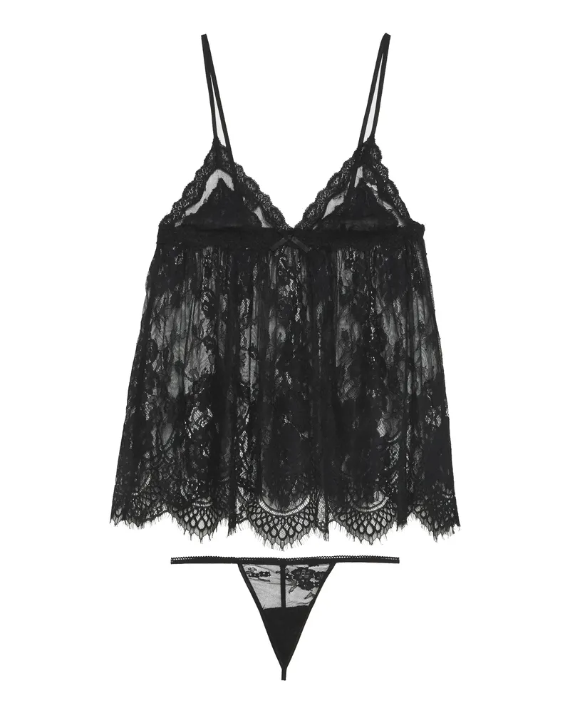LingaDore COSMOPOLITAN Babydoll mit String - Schwarz Schwarz