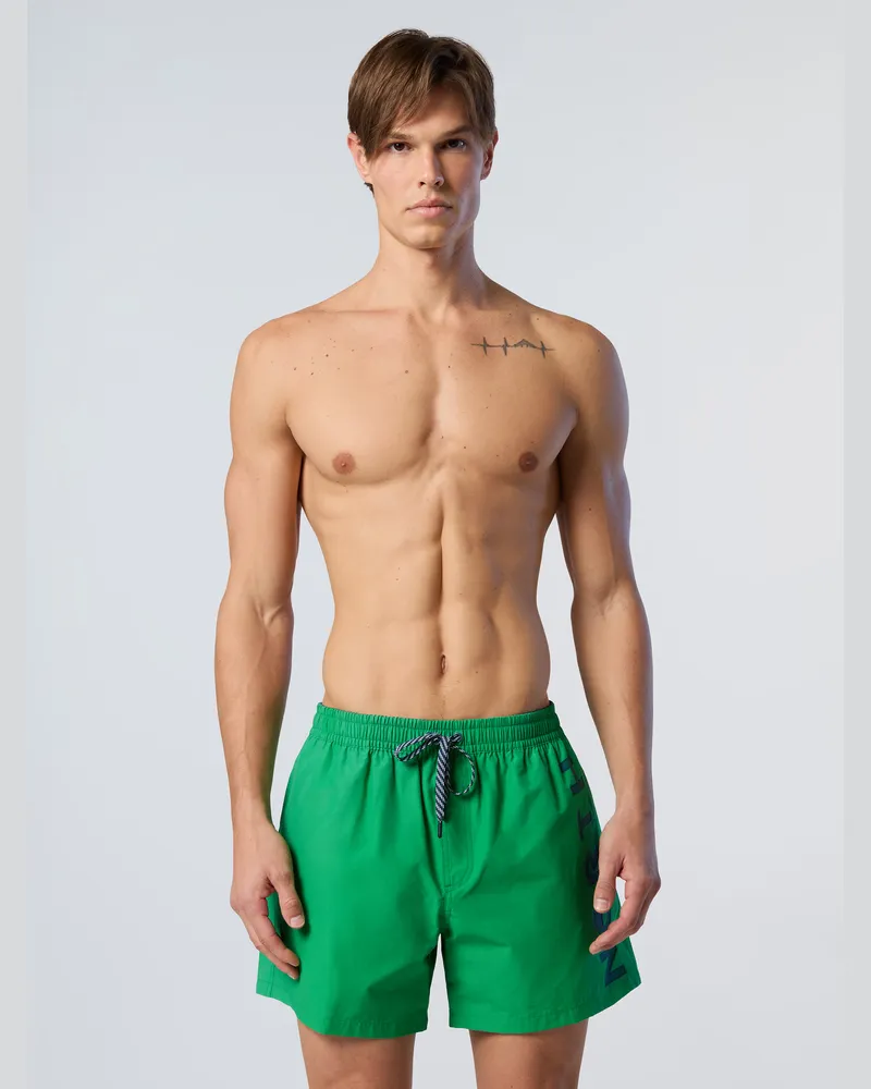 North Sails Badeshorts Vertikaler Druck Hellgrün