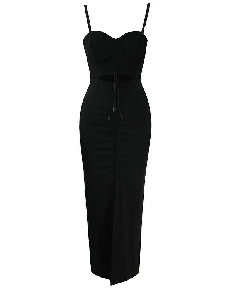 Puma x Rihanna Fenty Front Ruched Cut Out Black Womens Dress 577296 01 Schwarz