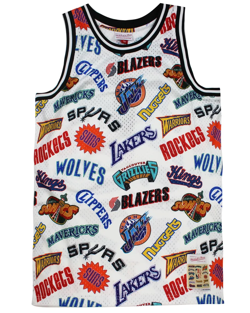 Mitchell & Ness überall im gesamten Eastern Swingman Mens Tanpop Top Weiß