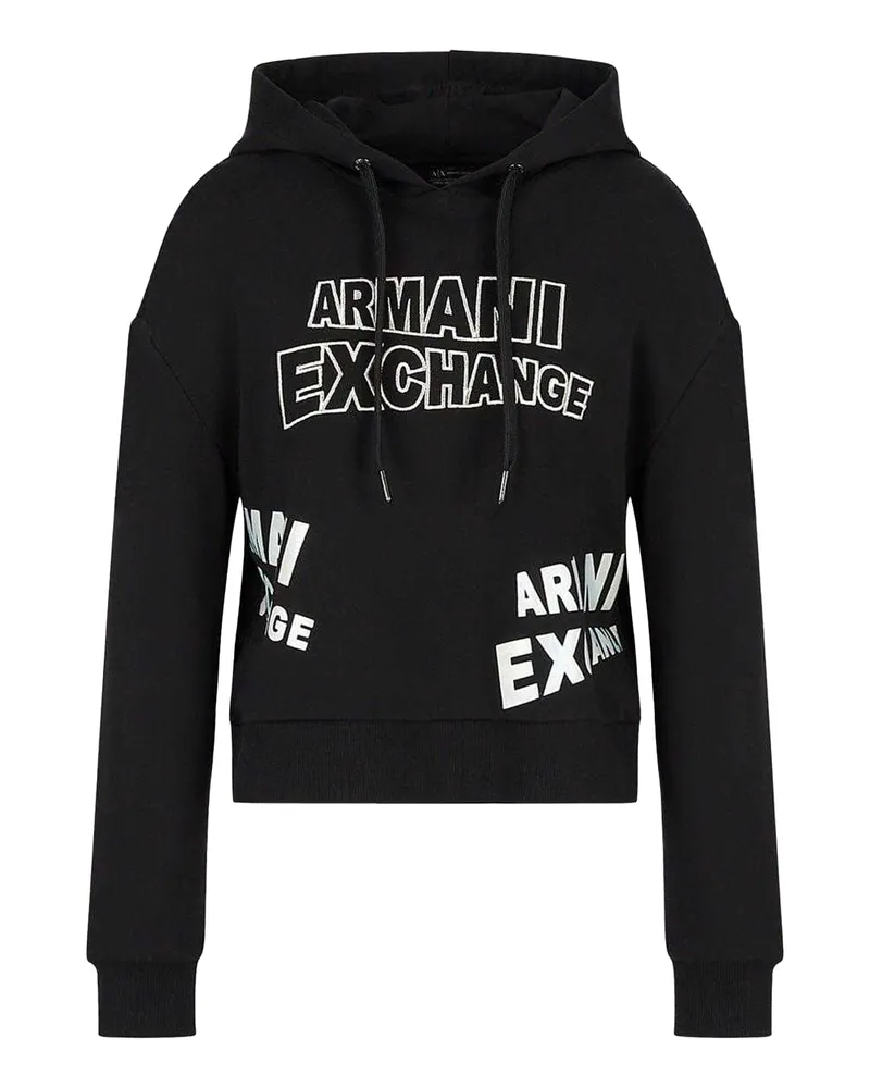 Armani Exchange Kapuzenpullover für Damen, Zum Überziehen (Schwarz Schwarz