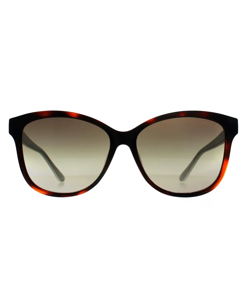 Guess Square Womens Dunkel Havanna Grün Gradient GU7920 Braun