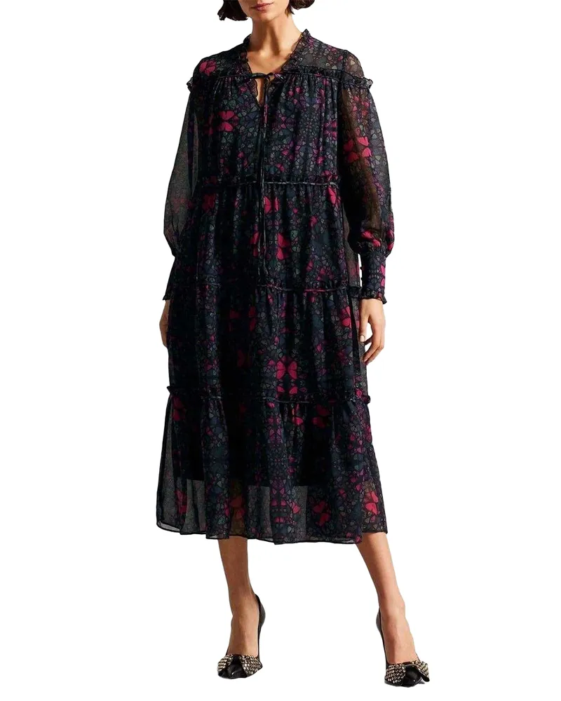 Ted Baker Midikleid für Damen (Schwarz Schwarz