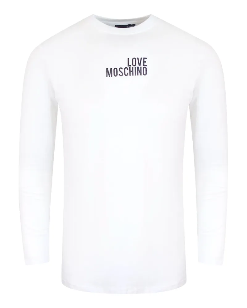 Moschino Love  Langarm-t-shirt Mit Auffälligem Logo, Weiß Weiß
