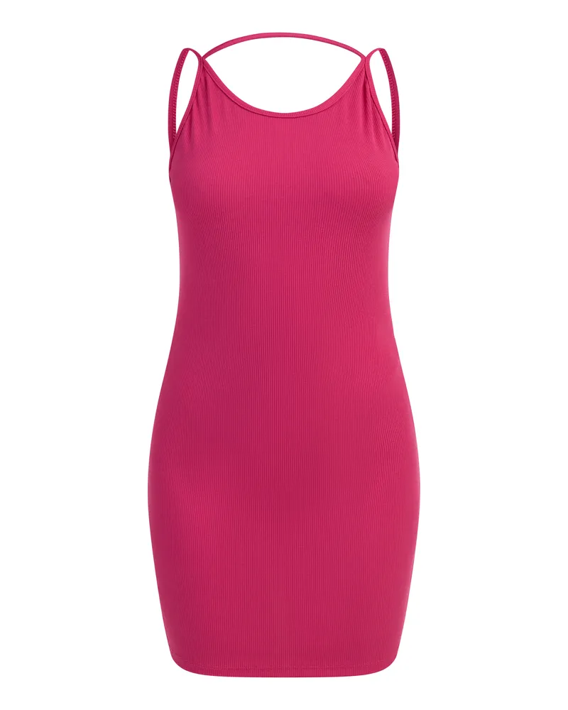 My Mo Minikleid aus Rippstrick Damen Rosa Rosa