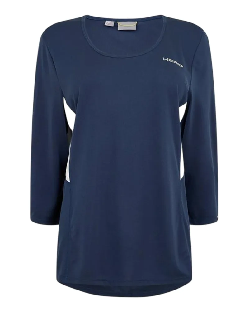 Head Club" T-Shirt für Damen, Runder Auschnitt, 3/4 Ärmel (Blau Blau