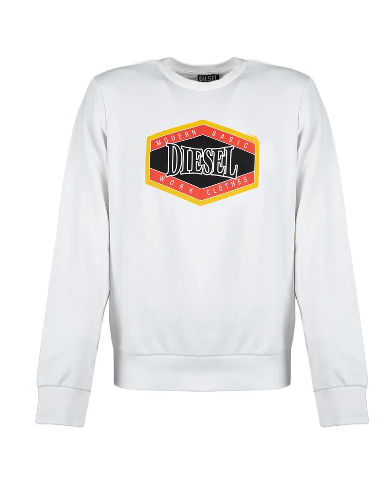 Diesel Sweatshirt Felpa Herren weiß Weiß