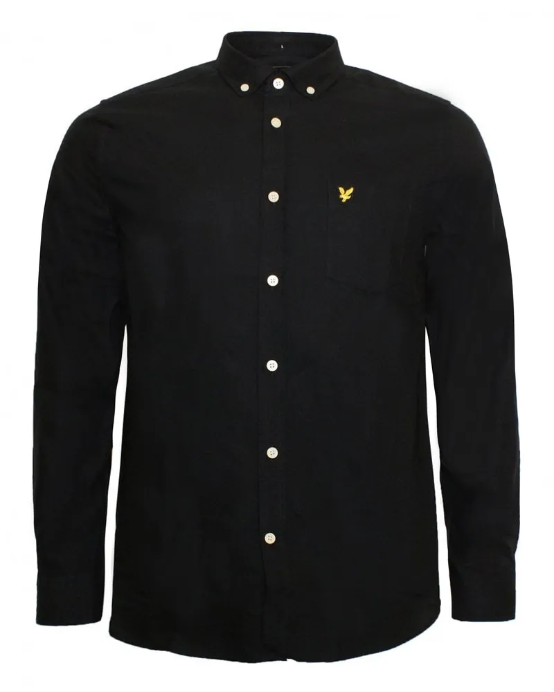 Lyle & Scott Oxford Herren Olivegrünes Hemd Schwarz