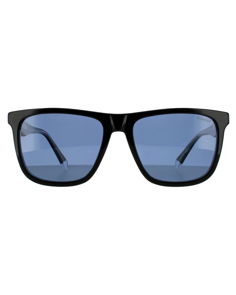 Polaroid Square Unisex Schwarz Blau Polarisierte Sonnenbrille Schwarz