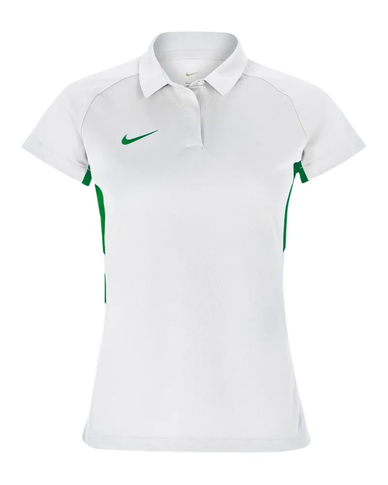 Nike Poloshirt für Damen, Kontrasteinsatz, Raglanärmel (Weiß/Tannengrün Weiß
