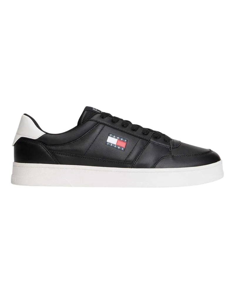 Tommy Hilfiger Greenwich" Sneaker für Herren, Leder, Flach (Schwarz Schwarz