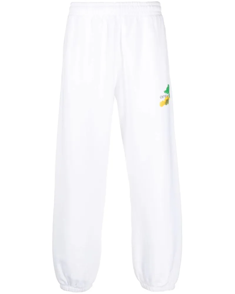 OFF-WHITE Brush Arrows Logo bedruckte Jogger in Weiß Weiß
