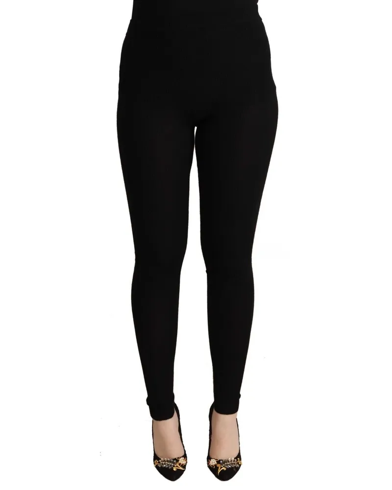 Dolce & Gabbana Dolce Gabbana Rippstrick Leggings Schwarz
