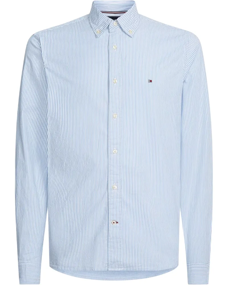 Tommy Hilfiger 1985" Button-Down-Hemd für Herren, Flex (Blau Blau