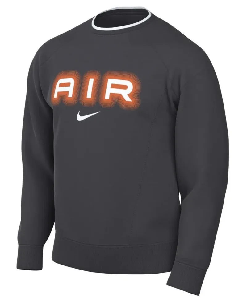 Nike Air Fleece-sweatshirt Mit Rundhalsausschnitt, Dunkelgrau Anthrazit